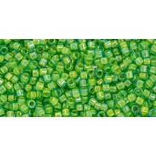 Бисер Трежерес ТОХО 11/0 Opaque Yellow-Lined Aqua (307) - 100гр