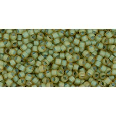 Бисер Трежерес ТОХО 11/0 Frosted Seafoam-Lined Lt Topaz Rainbow (952FM) - 100гр