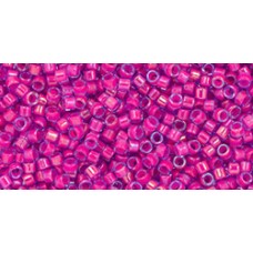 Бисер Трежерес ТОХО 11/0 Luminous Neon Pink-Lined Lt Sapphire (980) - 100гр