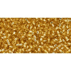 Бисер Трежерес ТОХО 11/0 PermaFinish Silver-Lined Transparent Lt Topaz (PF22) - 100гр